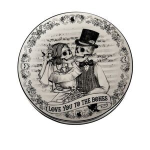 Eaton Fine Dining Halloween Wedding Skeleton Couple Dinner Plates EUC